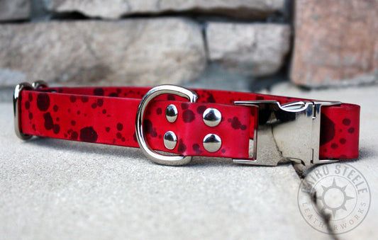 Red Splatter Puppy Collar