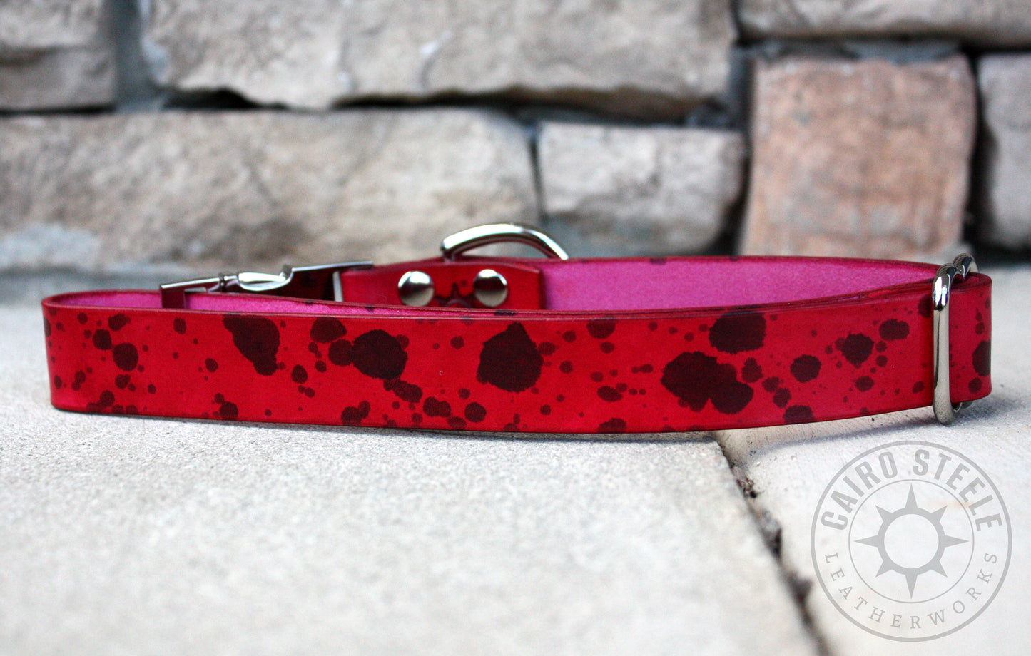 Red Splatter Puppy Collar