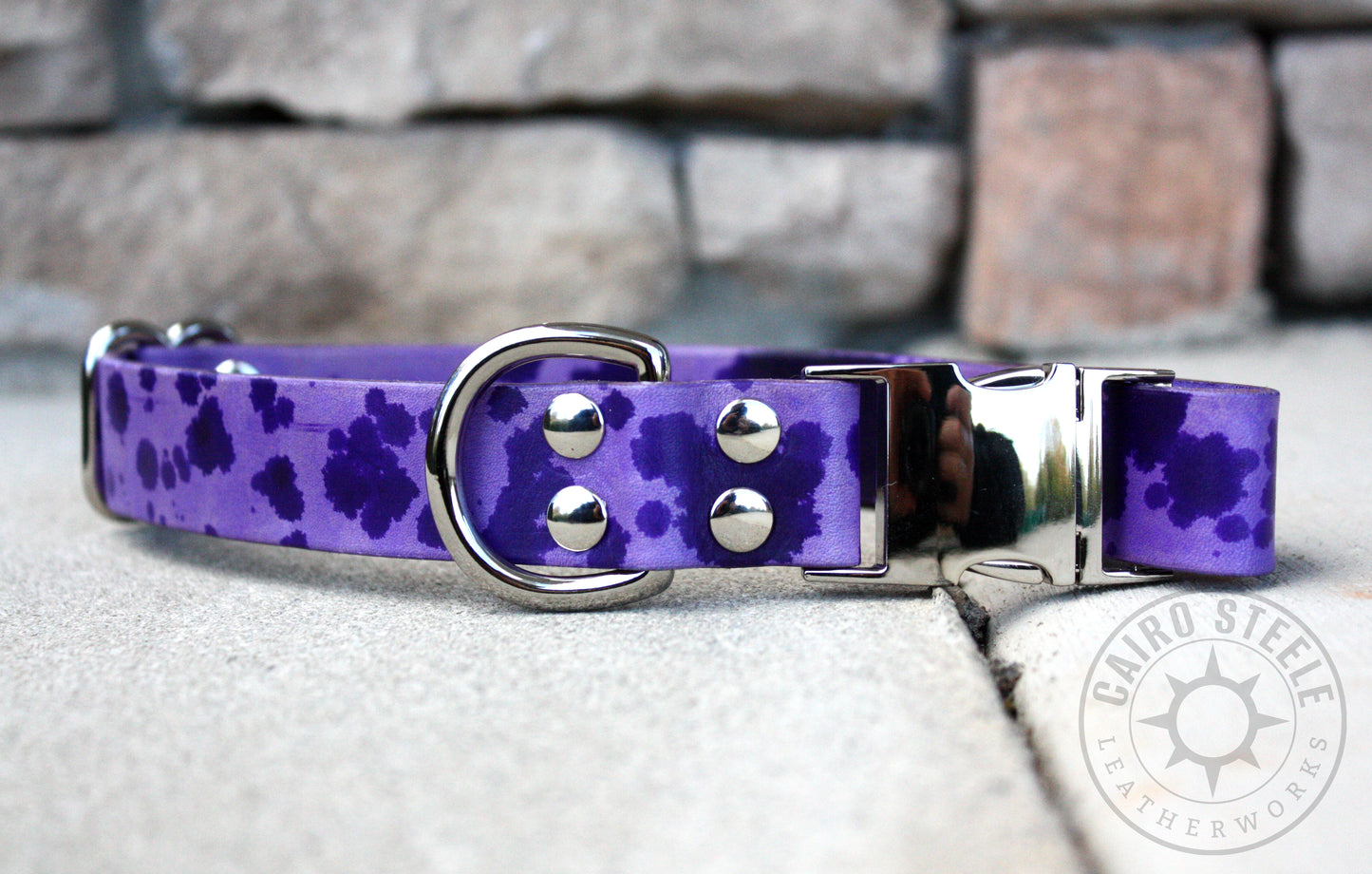 Purple Splatter Puppy Collar