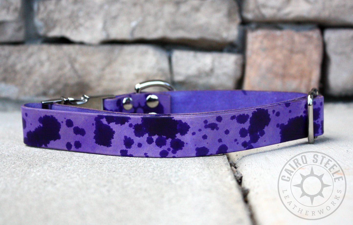Purple Splatter Puppy Collar