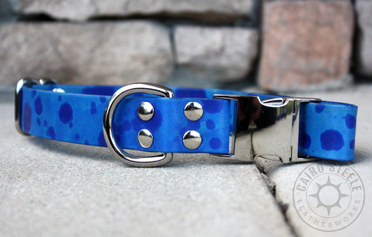 Blue Splatter Puppy Collar