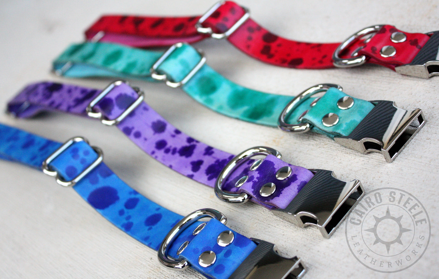 Teal Splatter Puppy Collar