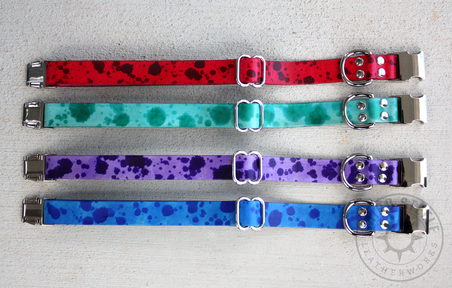 Teal Splatter Puppy Collar