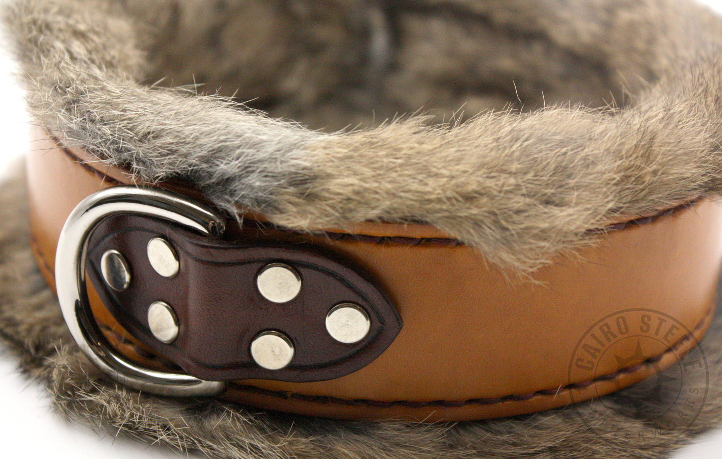 Saddle Tan Fur-Lined Collar