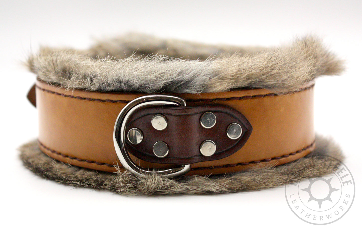 Saddle Tan Fur-Lined Collar