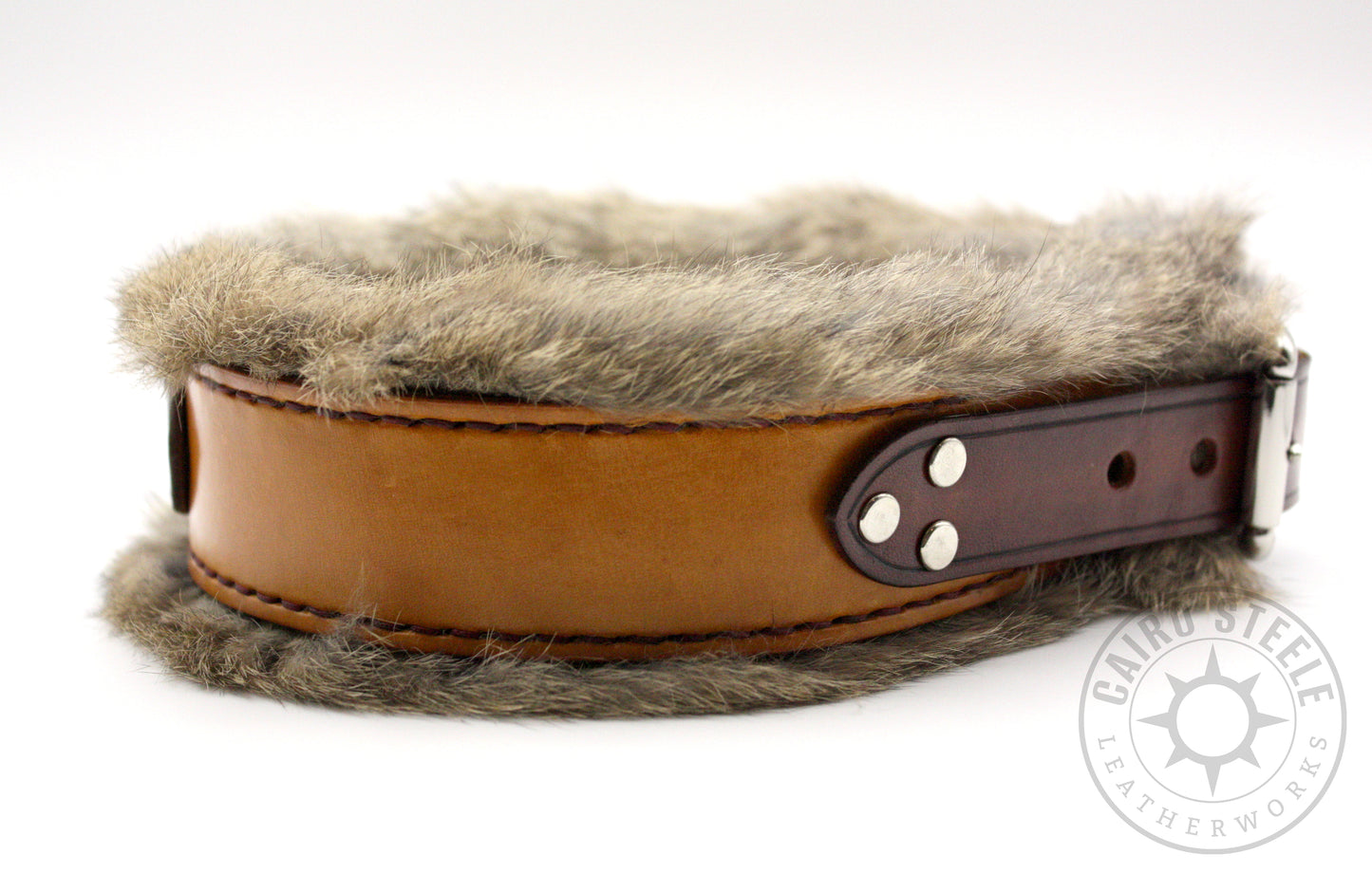 Saddle Tan Fur-Lined Collar