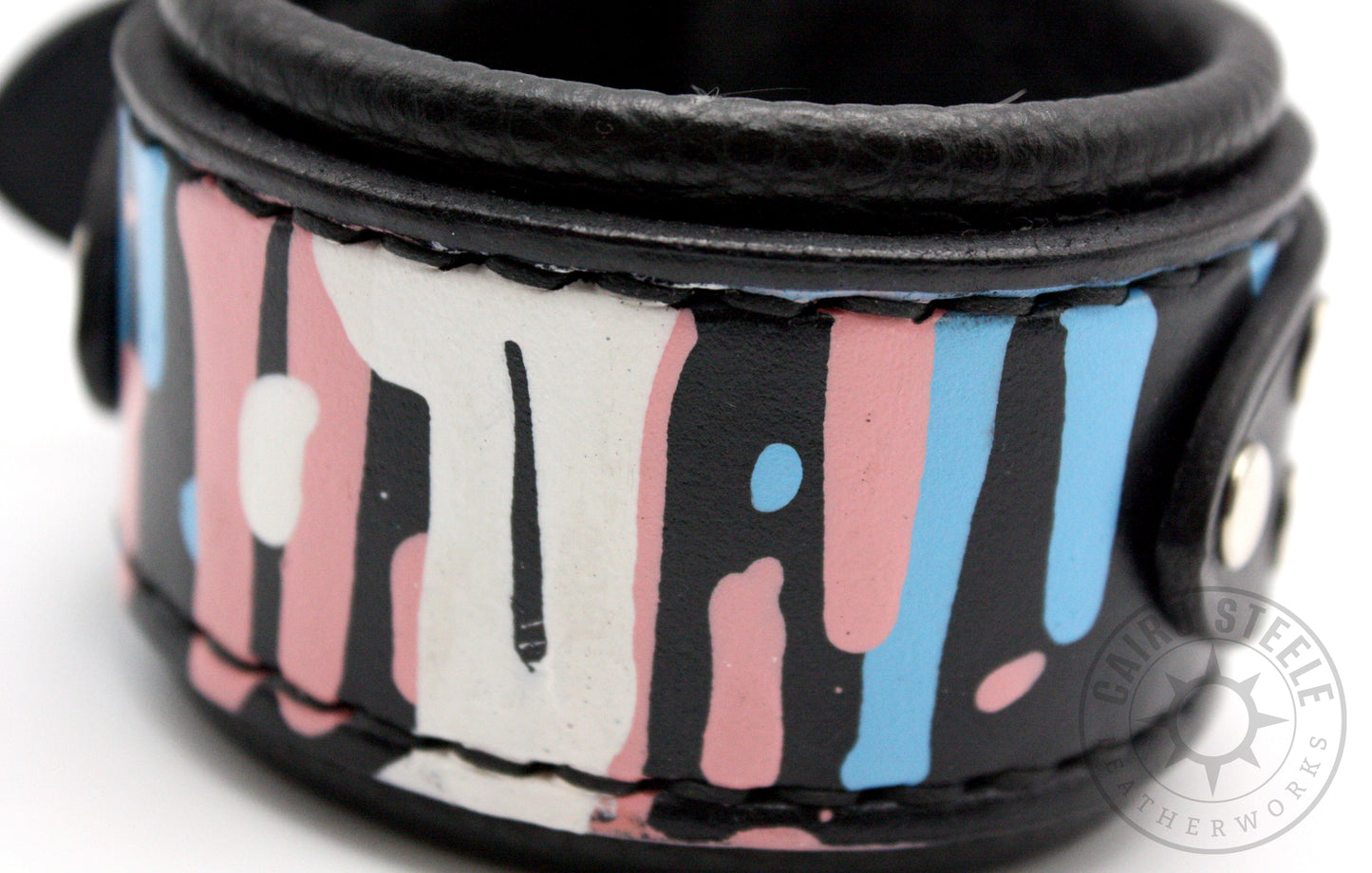 Transgender Pride Drip Cuff [Black Thread] (Discounted)