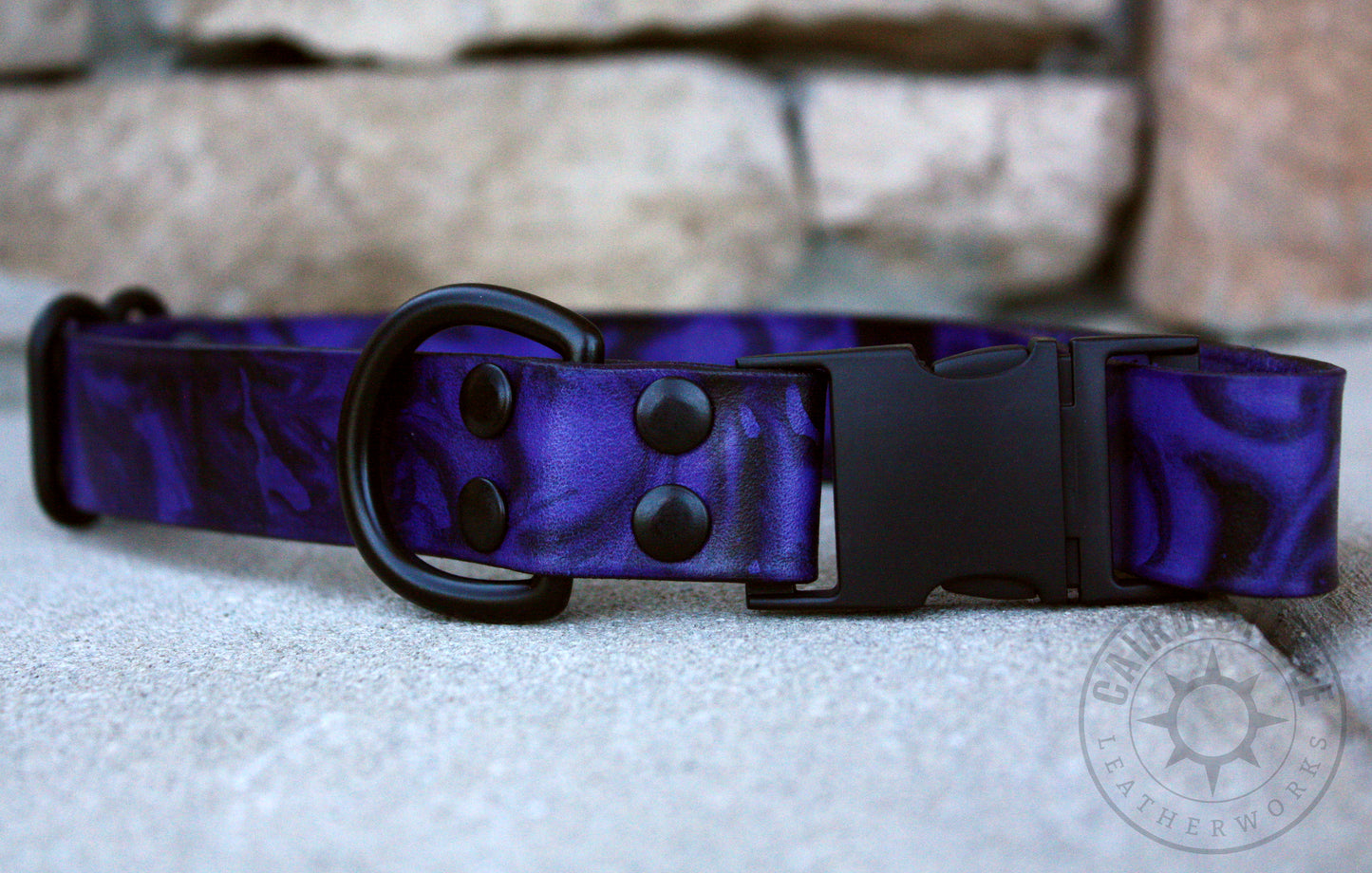 Violet & Black Marbled Puppy Collar